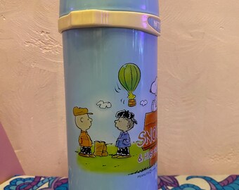 TIGER 水筒 Blue SNOOPY UFS made in Japan Vintage 1970s Snoopy & His Friends Tiger Thermos • Peanuts Japan