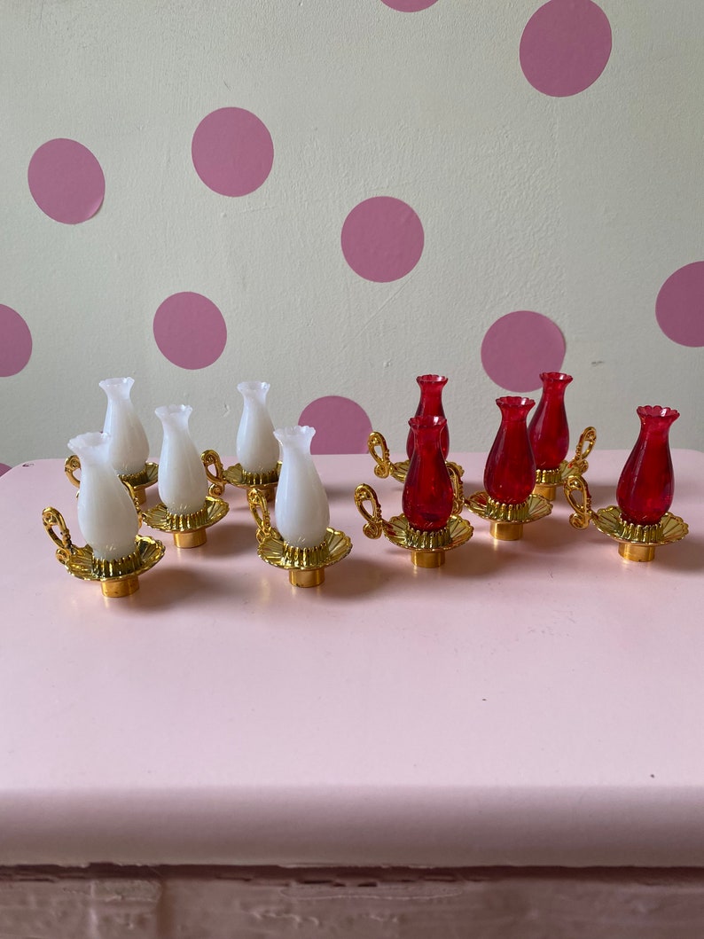 10 VTG Christmas Lantern Tree Light Covers Plastic Lantern Christmas Light Caps Retro Christmas