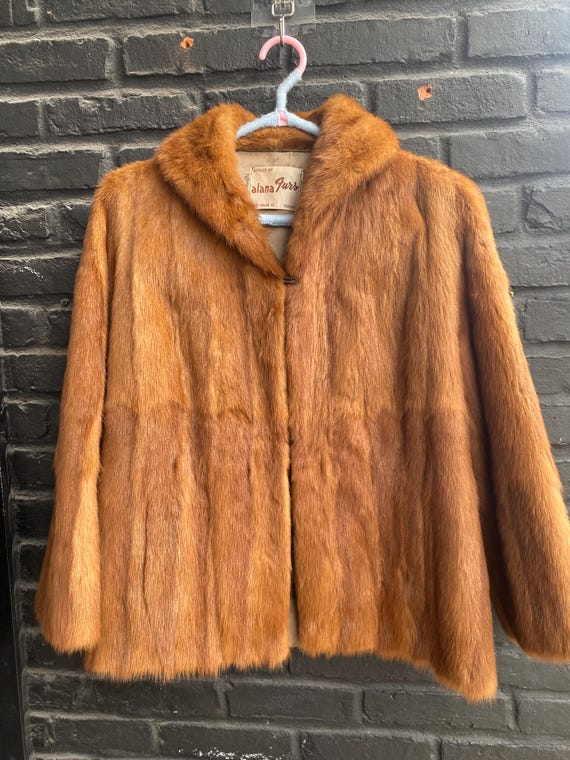 Vintage Light Brown Mink Fur Coat | 1950s-1960s Elegant Short