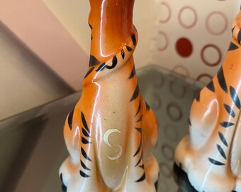 Vintage Anthropomorphic Tiger Salt and Pepper Shakers – Japan