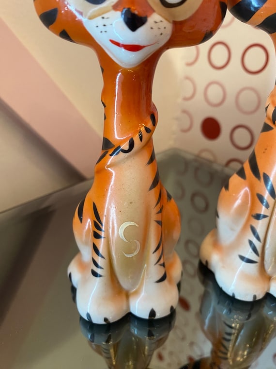 Vintage Anthropomorphic Tiger Salt and Pepper Shakers – Japan