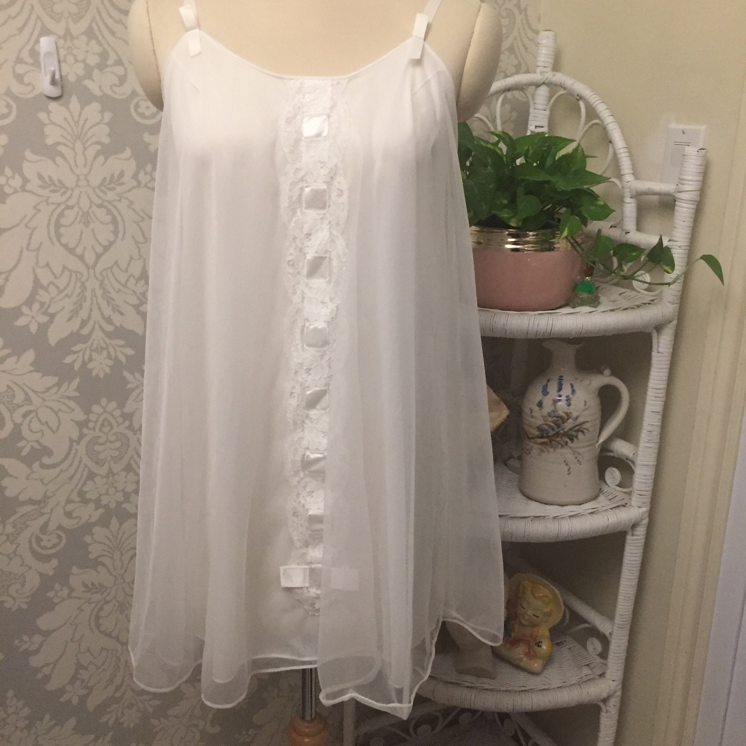 Sweet Vintage Baby Doll Negligee Lingerie Bridal Etsy