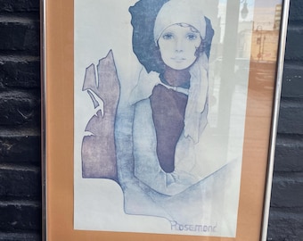 Vintage Christine Rosamond Art Mirror | “simone” or “denim and