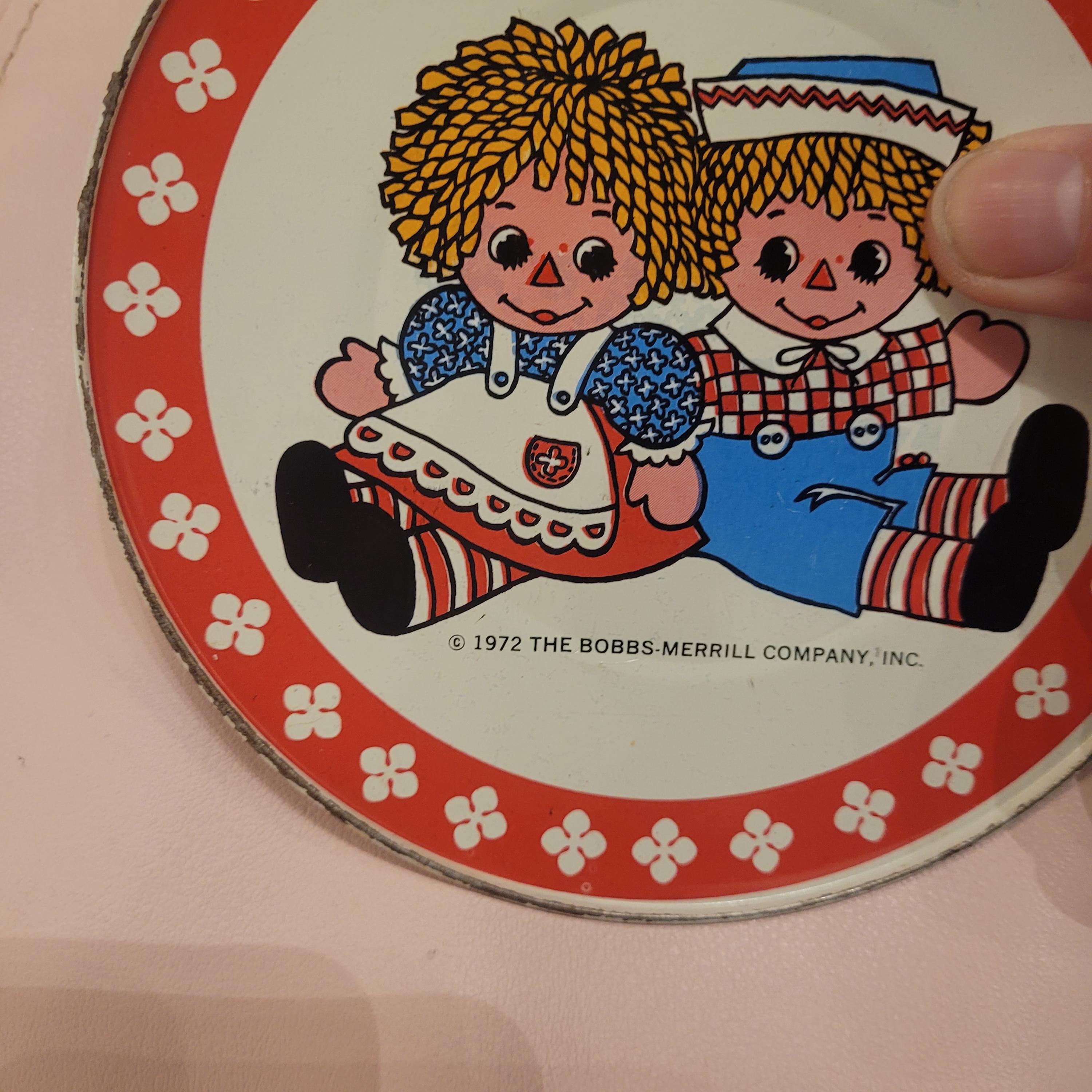 Vintage Raggedy Ann and Andy 1972 Bobbs Merrill Company Metal