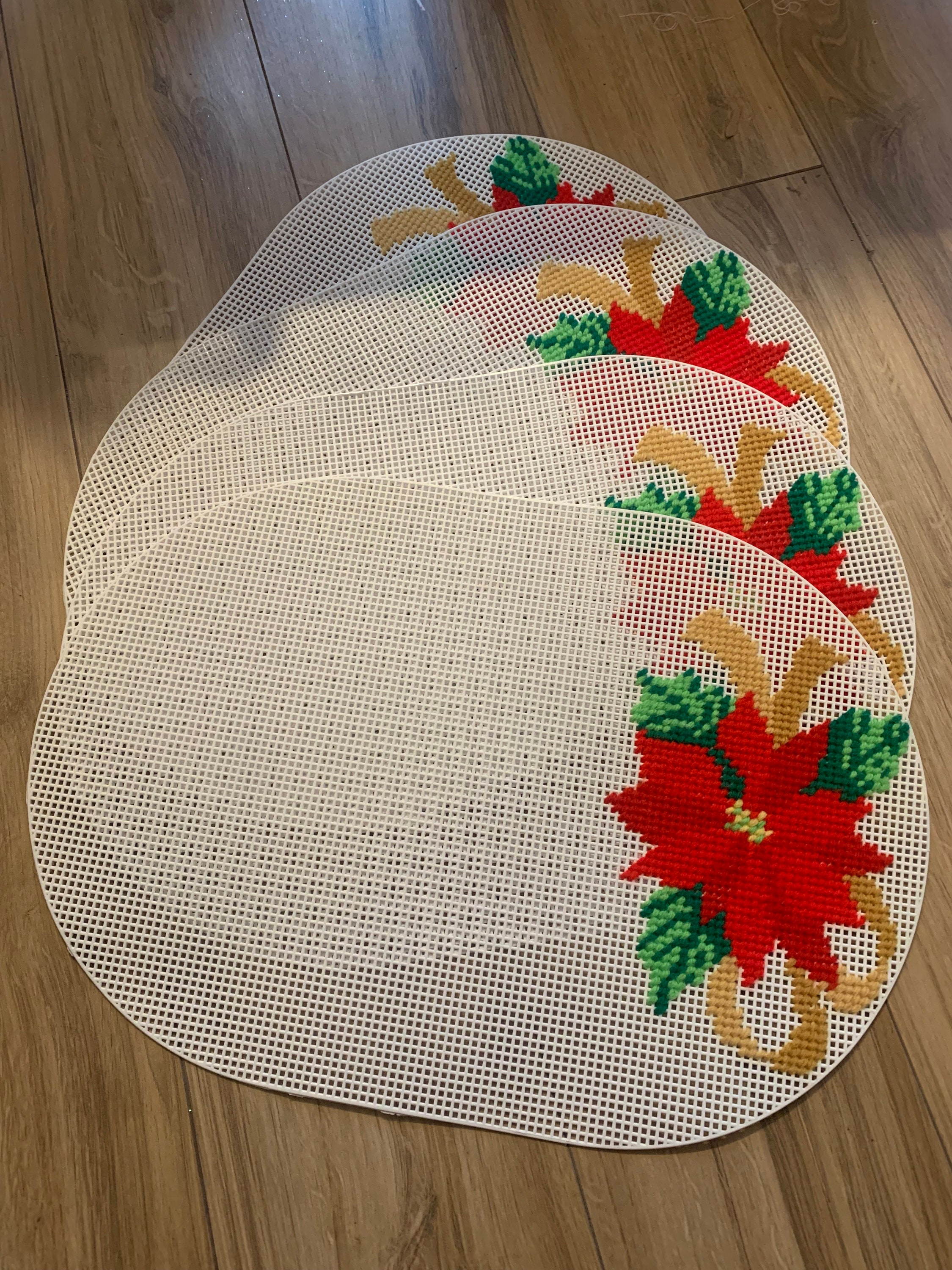 Vintage Plastic Canvas Christmas Placemats Set of Four Etsy