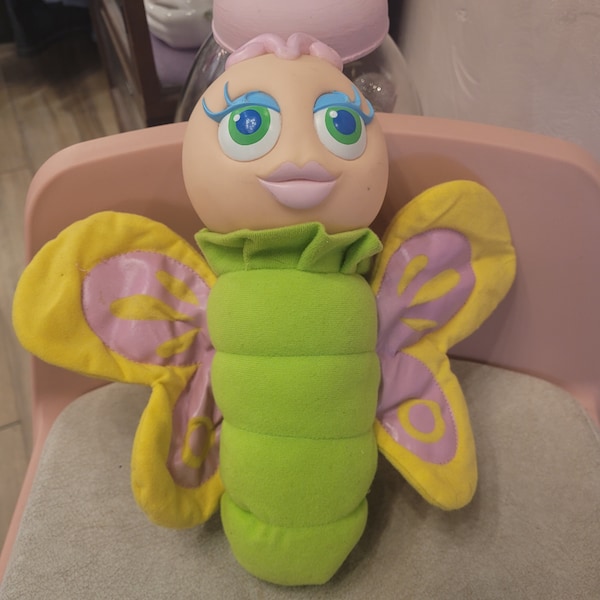 Vintage 2002 Soma glo worm butterfly plush toy