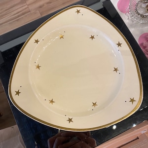 Clarice Cliff Art Deco Triangle Gold Star Plate