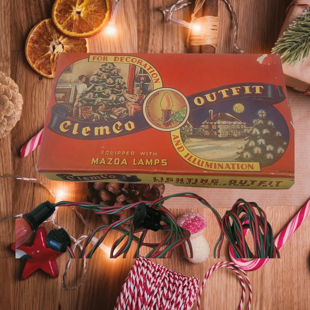 Vintage 1940s Clemco GE Mazda Christmas Lights • Multicolor C6