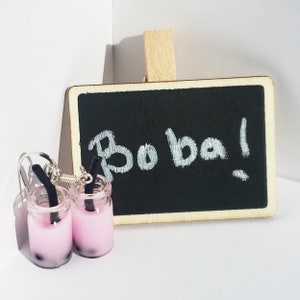 Boba Earrings Bubble Tea Dangle Earrings in Assorted Colors Boba Milk Tea Jewelry Cute Accessories Boba Lovers Perfect Gift for Tea Lovers