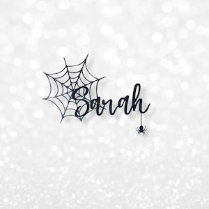 Etichetta adesiva in vinile personalizzata con ragnatela di Halloween - Per regali, quaderni, bicchieri, bottiglie d'acqua, bicchieri e altro ancora