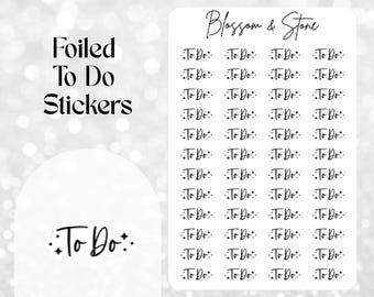 Foglio di adesivi Foiled To Do: adesivi per attività da utilizzare in agende, bullet journal e scrapbooking.