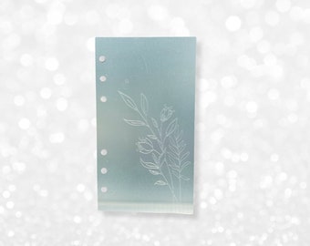 Tablero esmerilado floral grabado