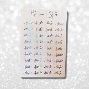Foiled Work Mini Planner Stickers