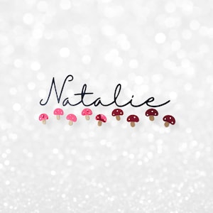 Etiqueta adhesiva de vinilo personalizada con diseño de setas: ideal para regalos, cuadernos, vasos, botellas de agua, termos y mucho más.