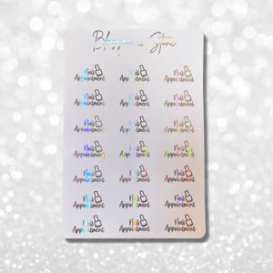 Foiled Nail Appointment Mini Planner Stickers