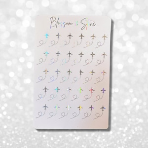 Foiled Plane Mini Planner Stickers