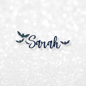 Personalised bats halloween vinyl decal label sticker - For gifts, notebooks, glasses, water bottles, tumblers and more
