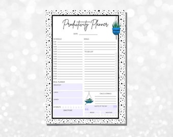 A4 Daily Productivity Planner Desk Pad  | Desk Pad Daily Planner | Desk Pad Notes | Desk Notepad | Schedule Planner Pad | Daily Planner Pad