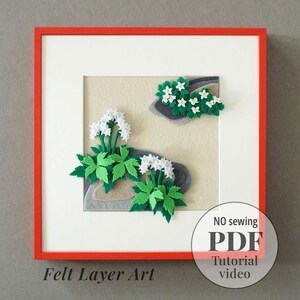 2 Types of Pure White Wildflower Felt Layer Art | No-Sew PDF Pattern & Tutorial