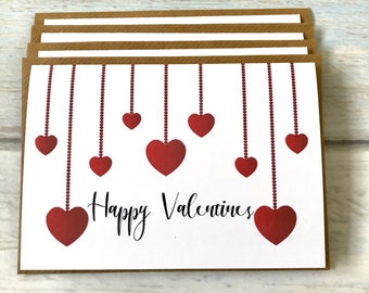 Joyeux Saint Valentin Cartes Pack de 4 (Vierge à l'intérieur) Voeux