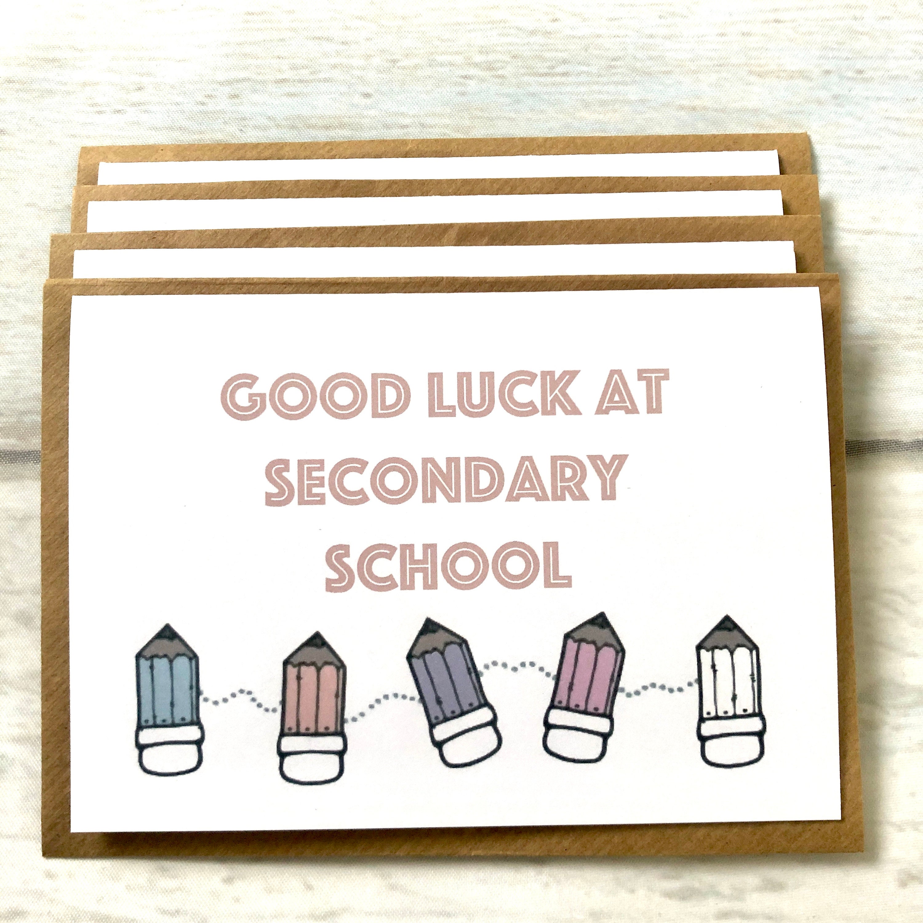 Viel Glück an neuer Schule/Klasse Jahr Grußkarten 4er Pack Etsy