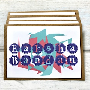 Biglietti d'auguri per il Raksha Bandhan, confezione da 4 (vuoti all'interno) - Festa del Rakhi