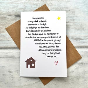 Thinking of You, Sympathy-wenskaart (blanco binnenkant) Excuses voor het verlies Star in the Sky Bereavement-berichtenpakket van 1
