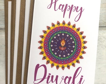 blank Inside Festival Of Light Happy Diwali Pack Of 4 Greeting Cards