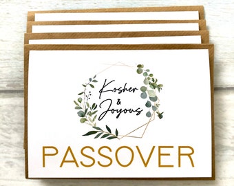 Happy Passover Greeting Cards Pack of 4 (Blank Inside)  Jewish Holiday