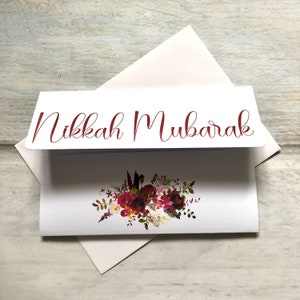 Glücklicher Nikkah Mubarak Gruß Geld Brieftasche Geschenk Karten Urlaub (leer innen) Hochzeit Feier 1er Pack