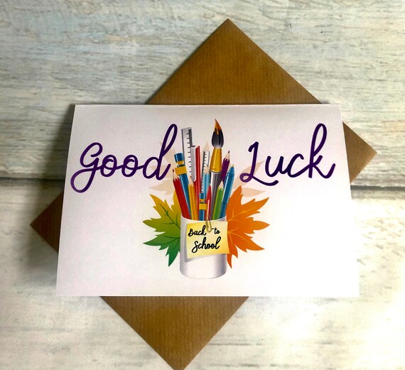 Good Luck New School/Class Year Holiday Greeting Card blank | Etsy