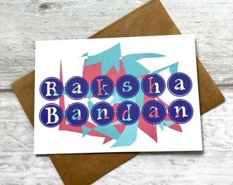 Happy Raksha Bandhan Greeting Card Rakhi Rakhri Pack of 1 (Blank Inside) Hindu Sikh Festival