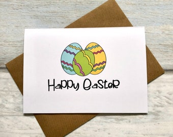 Happy Easter Wishes Greeting Card Chick (Blank Inside) Egg Pack of 1 Bunny Floral