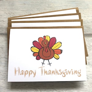 Happy Thanksgiving Karten 4er Pack (innen leer) Herbst Herbst Grüße Größe A6