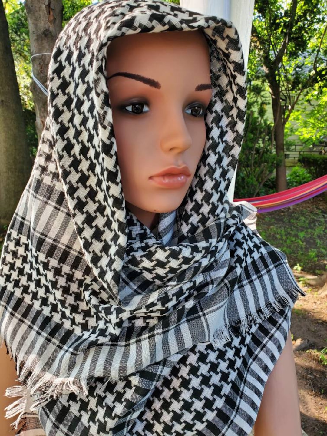 Cotton Keffiyeh Head Wrap Military Scarf Shemagh Palestinian Style