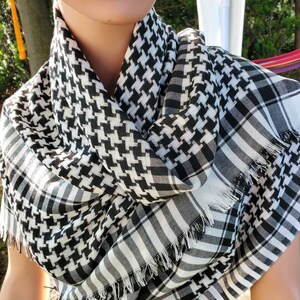 Keffiyeh Palestinian Style Head Wrap Military Scarf Shemagh Desert Scarf Sarong Face Dust/ Sun Protection cover up Shawl Unisex image 3