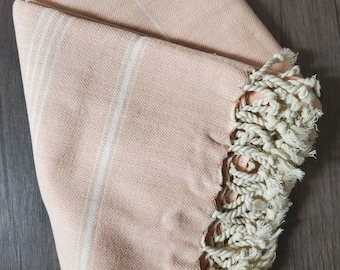 Cotton Turkish Summer Beach Bath Spa Gym Quick Dry Blush Tassel Towel Bikini Cover up Unisex