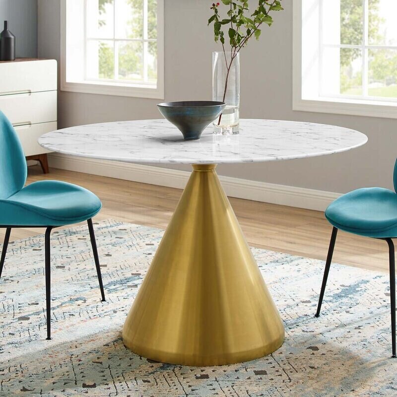 Round Marble Table Gold Base Etsy