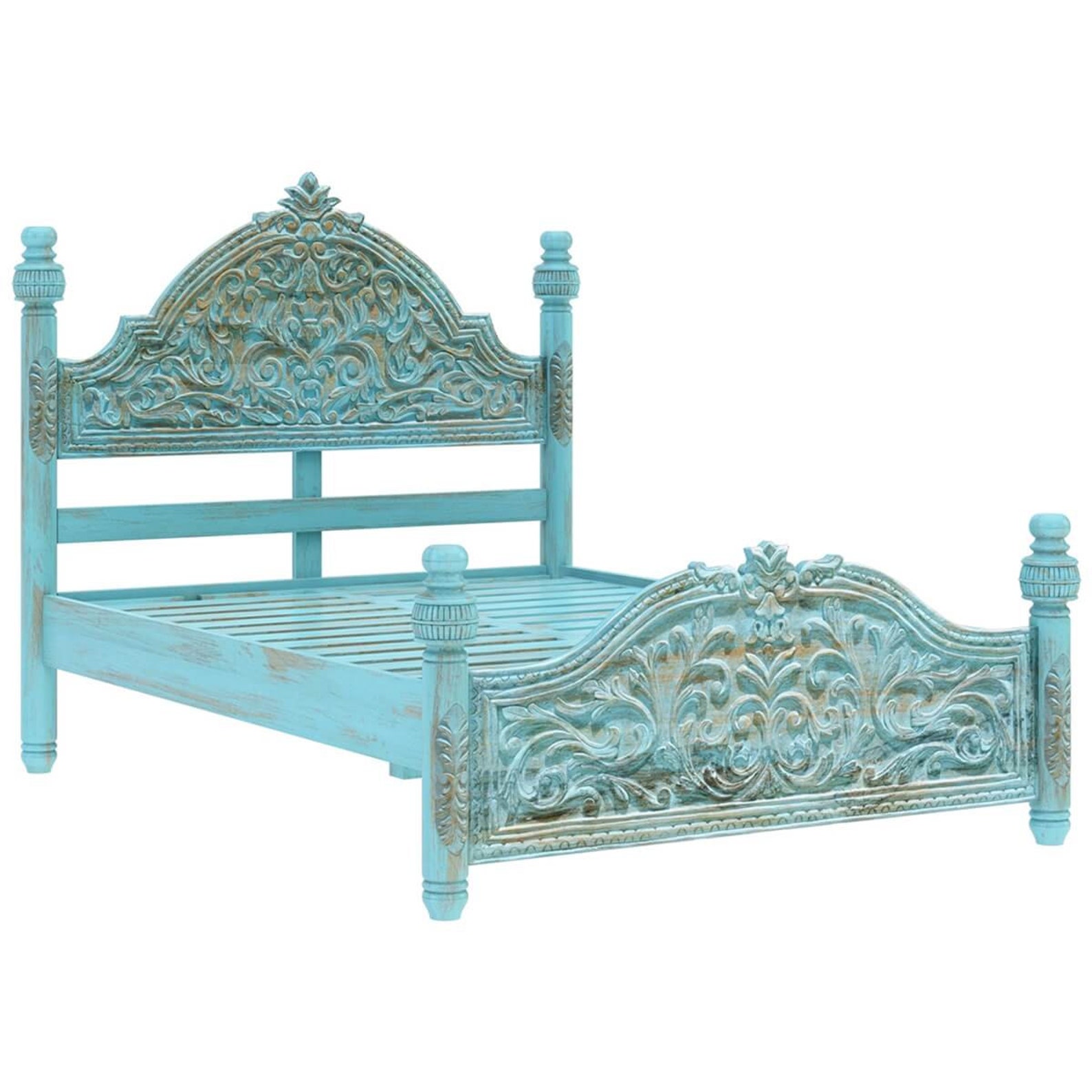 Zara Mango Wood Platform Bed Frame with High Headboard Etsy