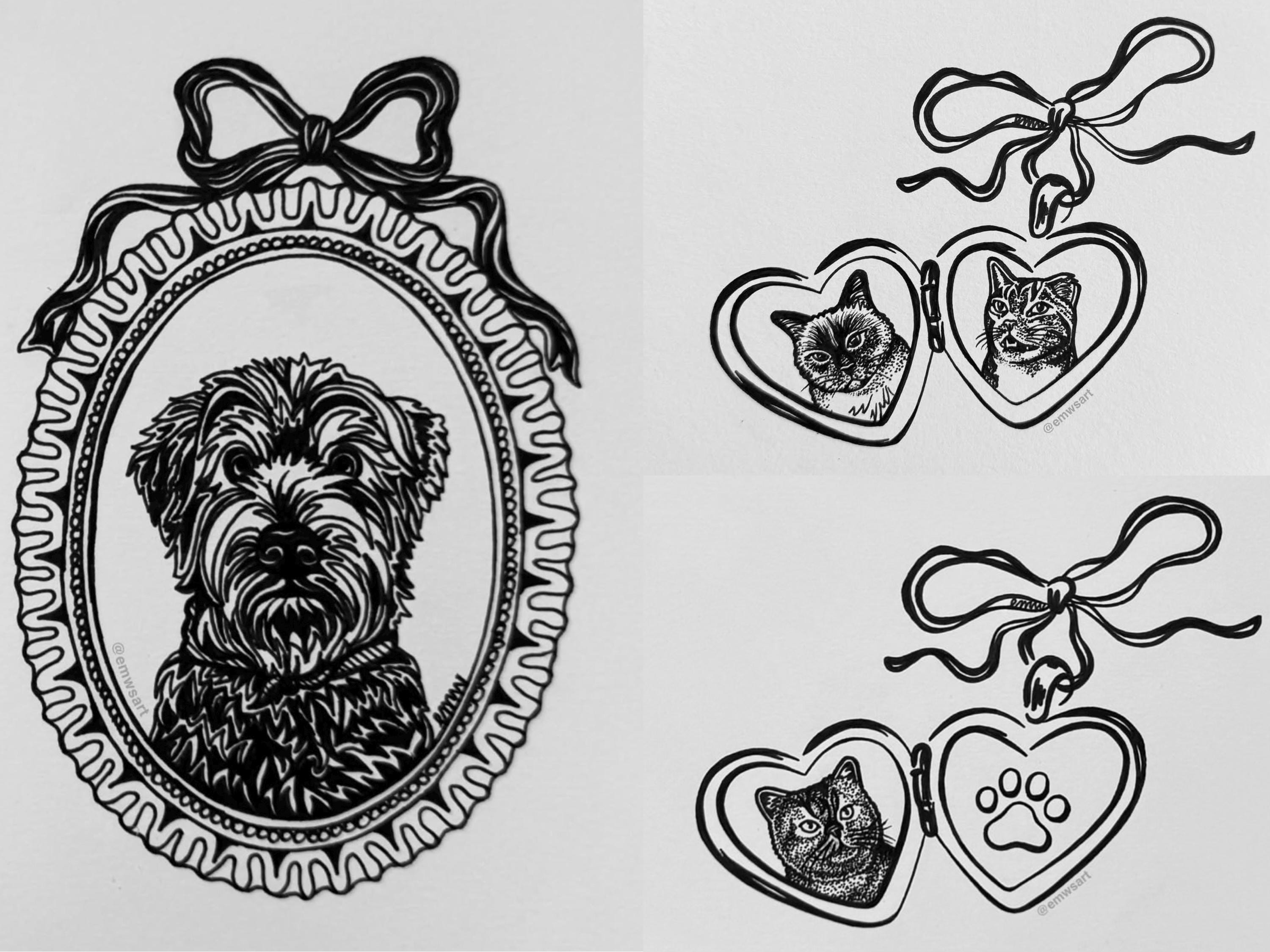 Custom Hand-Drawn Pet Portrait