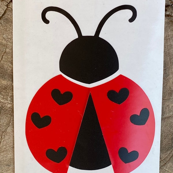 Ladybug vinyl car decal, ladybug sticker , insect decal, bug decal, bug sticker, cute ladybug decal, mug decal,