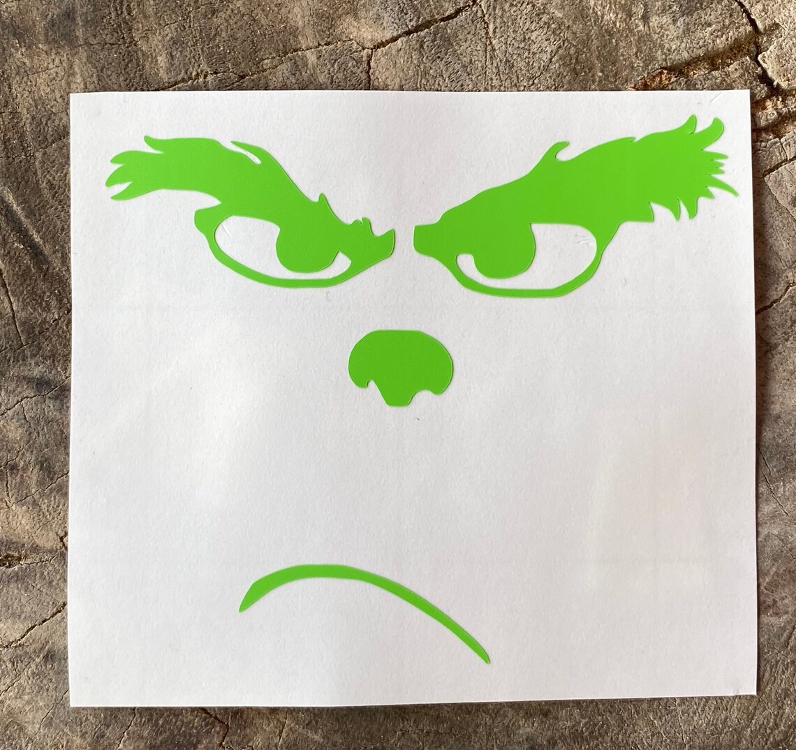 The Grinch Face Vinyl Car Decal Mad Grinch Decal Ornament - Etsy