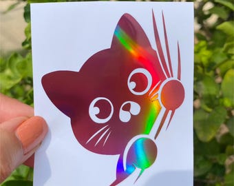 Cat Peeker Sticker, cute Peeking cat vinyl car decal, peeking kitty, Peeking cat Stickers, cat lady gift, cat lover gift, Peeking Cat Decal