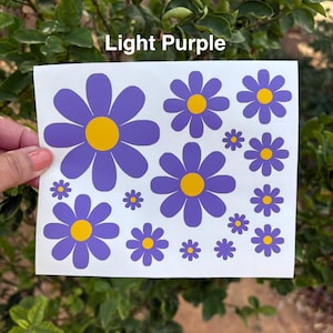 Retro Daisy Flower Decals, Groovy Hippie Vinyl Stickers for Stanley Cup ...