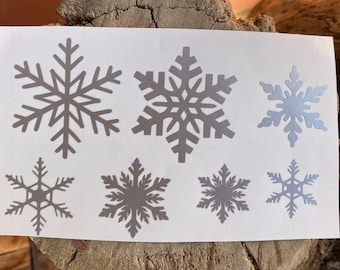 Snowflake permanent vinyl decal, snowflake, ornament decal, set of 12 snowflakes different size , snowflake decor, Christmas decor, holiday,