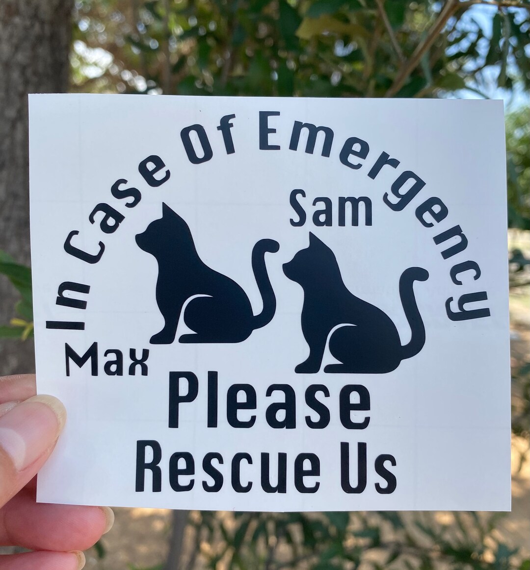 Pet Rescue Sticker Emergency Pet Rescue Decal, Save My Cats Home Window Sticker, - Etsy