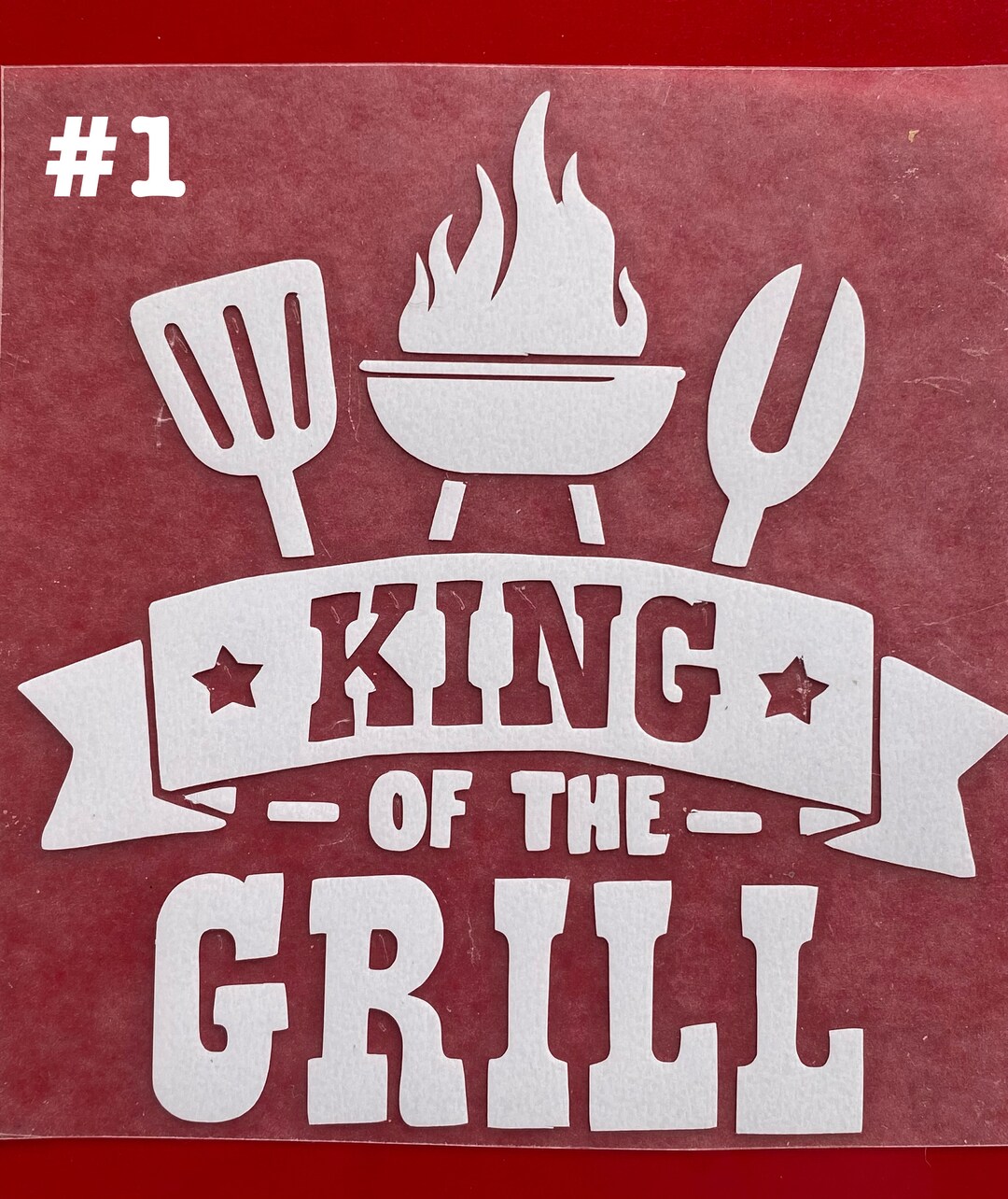 DIY King of the Grill Heat Transfer Decal Grill Master Iron Etsy