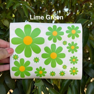 Retro Daisy Flower Decals, Groovy Hippie Vinyl Stickers for Stanley Cup ...