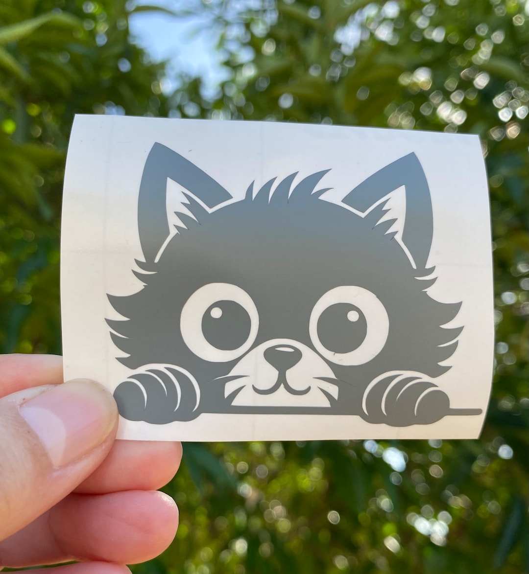 Cat Peeking Vinyl Car Decal/peeking Kitty/cute Peeking Cat/car Window
