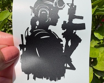 Female Army Soldier  Decal, Patriotic Car/Truck Sticker